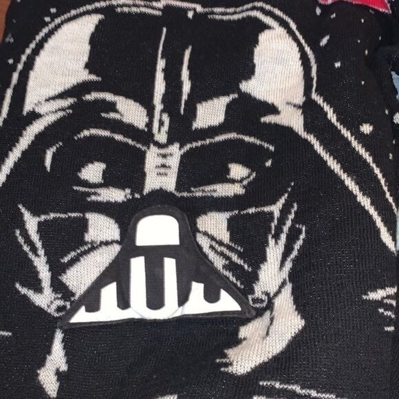 Star Wars Boys Darth Vader Graphic Knit Sweater Black White Size S Cotton Blend - Picture 4 of 8
